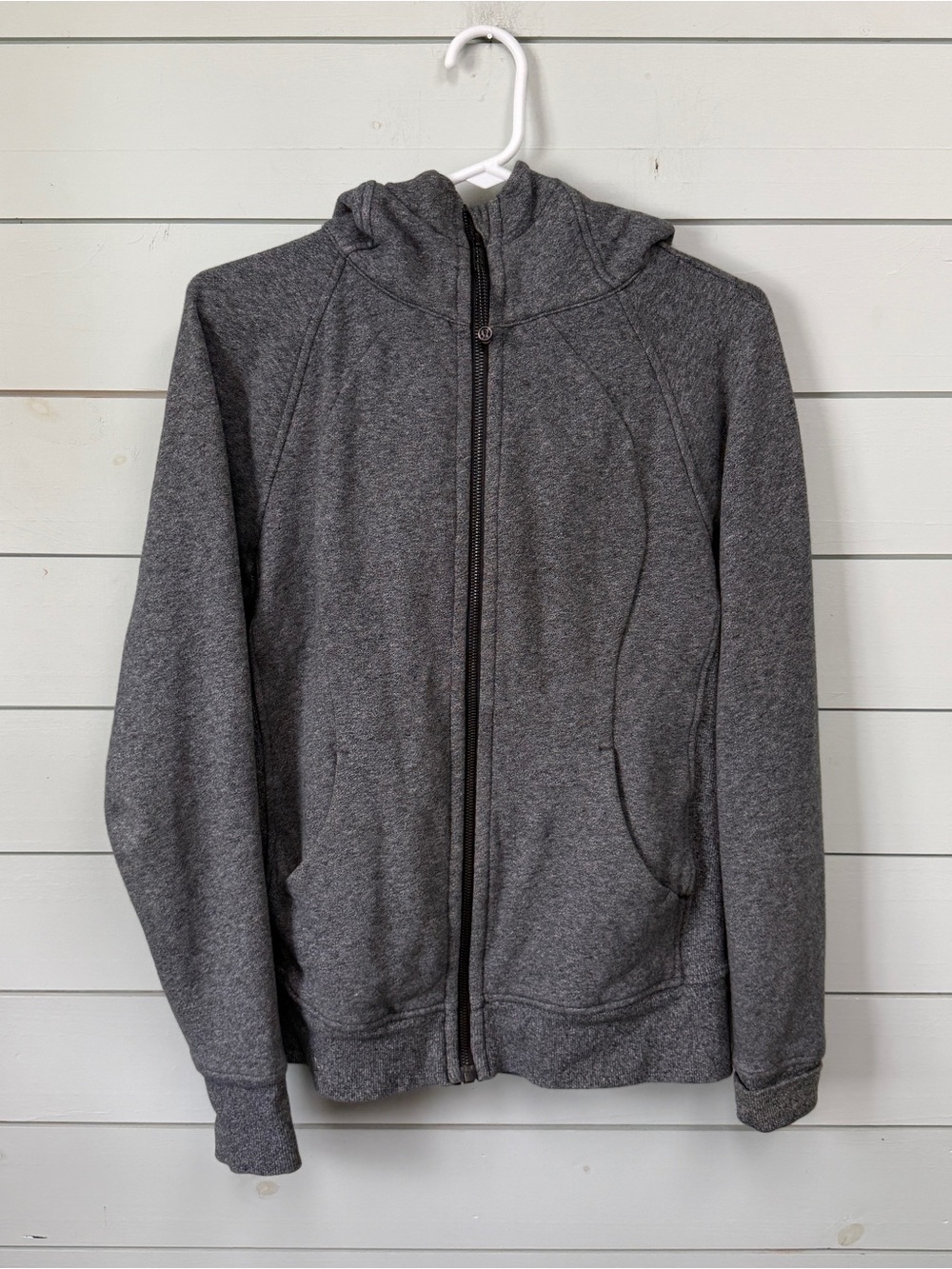 Lululemon scuba hoodie full zip light cotton fleece gray women's size 8